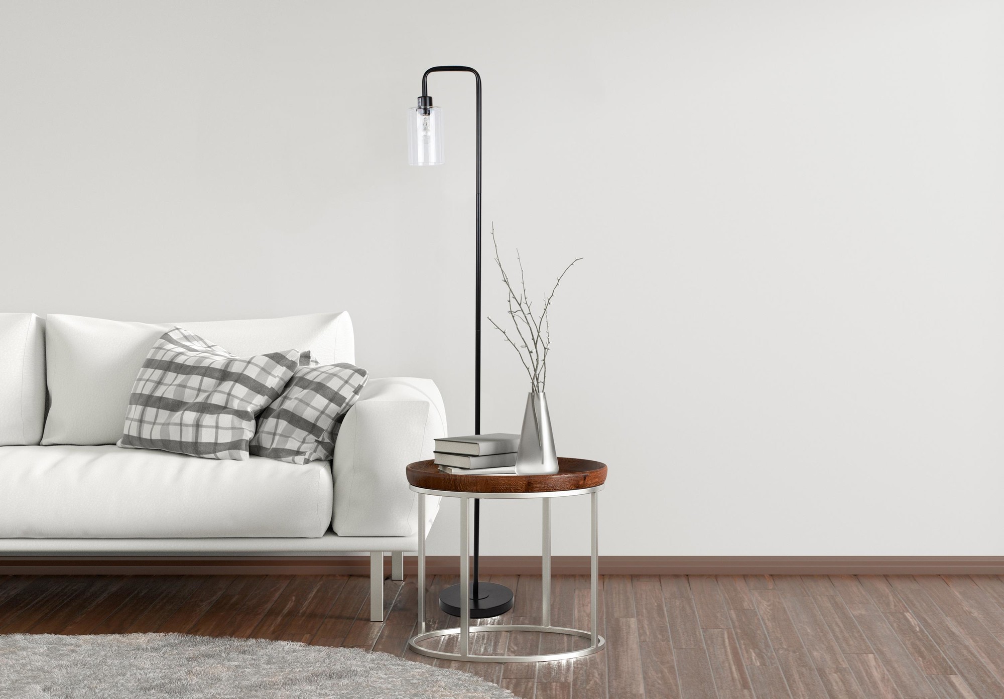 Puck Glass 64.5" Metal Floor Lamp